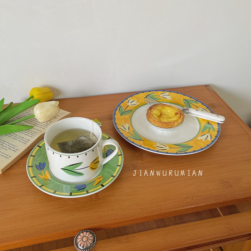 韓国雑貨 ins風 可愛いお皿 コップ グラス 茶碗 食器 陶磁器 75号