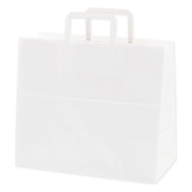 （まとめ買い）シモジマ HEIKO 手提げ紙袋 H25チャームバッグ 32-7（平手） 晒白無地 50枚 幅320xマチ160x高280mm 003262620 [x3セット]