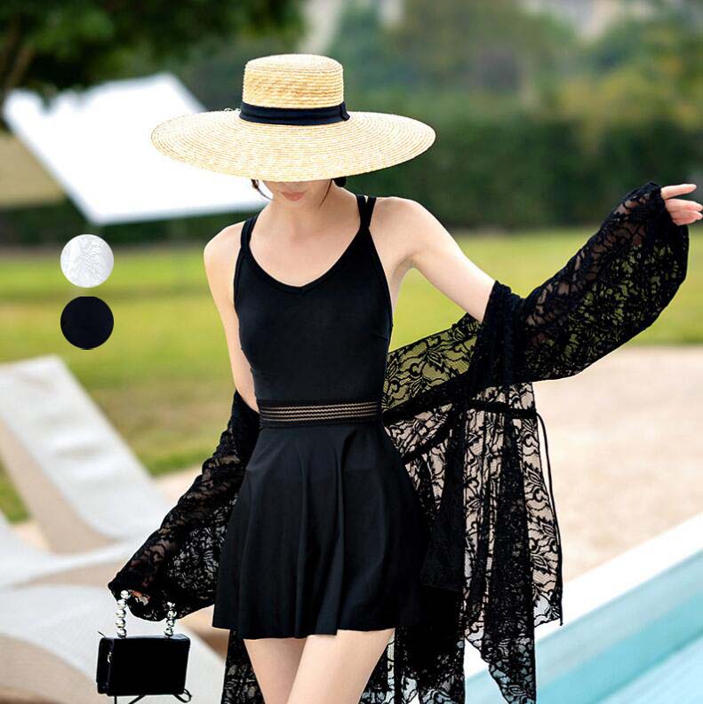 【送料無料】2点セット オールインワン ワンピース水着 パレオ レディース 水着 ママ水着 大人 セット水着 露出控えめ パッド付き 小胸 ビキニ 体型カバー セクシー 海 プール ビーチ バスト 盛