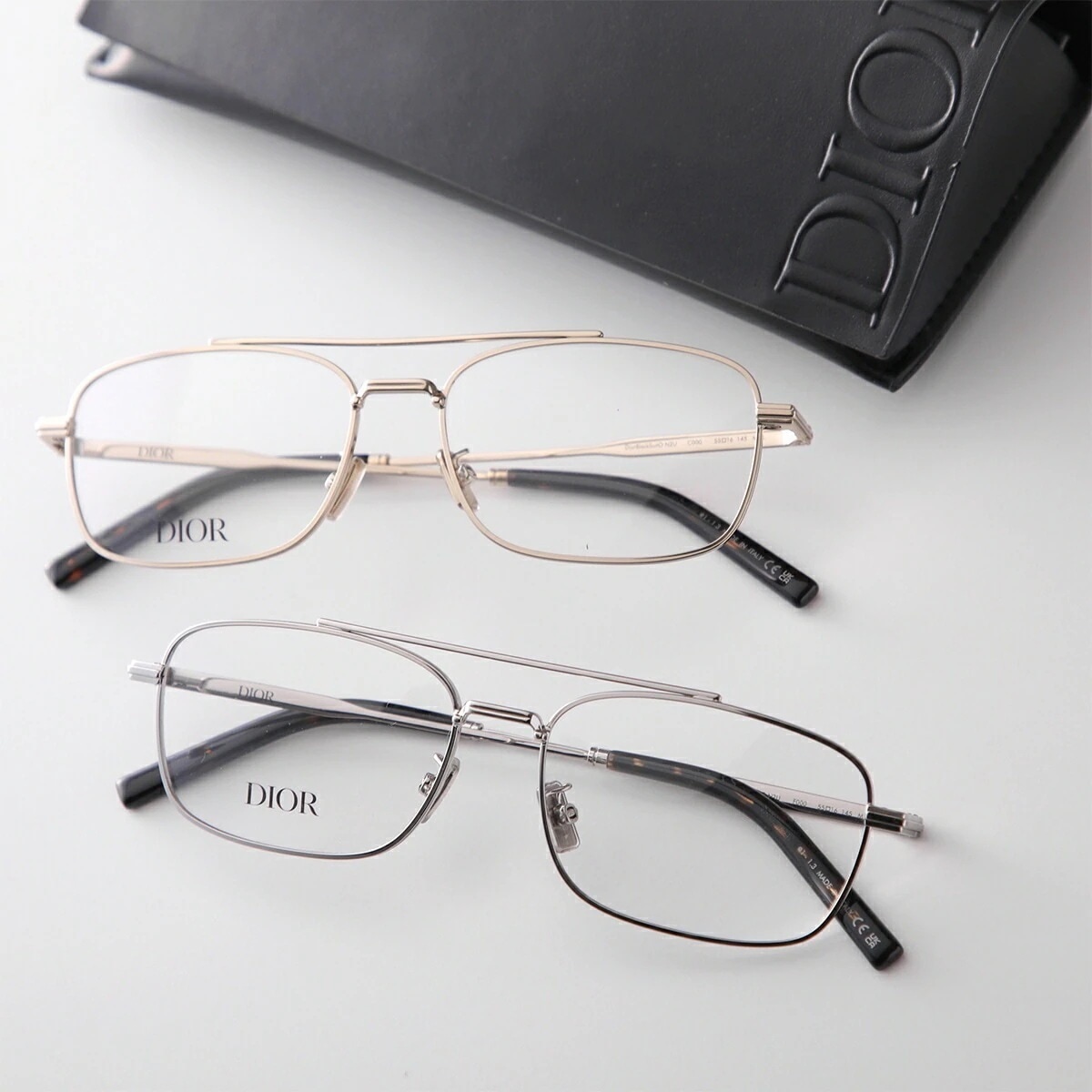 Dior ディオール メガネ DiorBlacksuitO N2U C000 F000 DM50057U 032 016 メンズ スクエア型 メタルフレーム クリングスタイプ ダブルブリッジ めがね