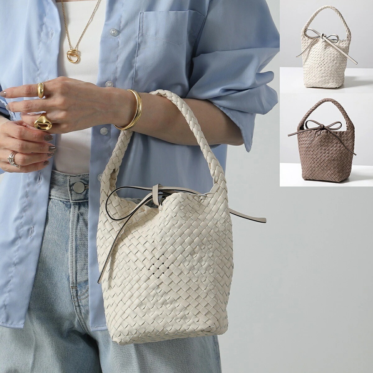 ROBERTO PANCANI ロベルトパンカーニ バケットバッグ 5020 レディース ハンドバッグ レザー イントレチャート メッシュ編み 鞄 カラー2色 【mega】