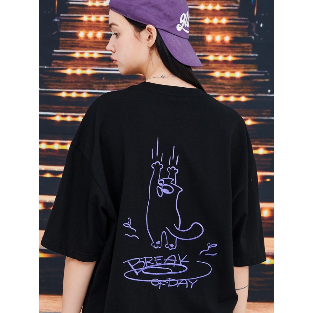 CPGNノンスリップ刺繍半袖ブラック