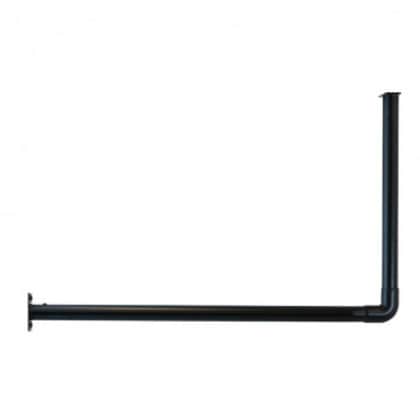 DRY・WAVE(ドライ・ウェーブ) 室内・屋外物干し 天井付L型ハンギングパイプ (K/ブラック) HGC90-900(K)