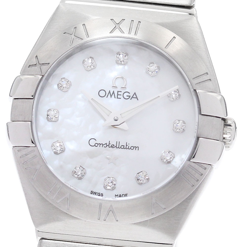 オメガ OMEGA 123.10.24.60.55.001 コンステレーション ブラッシュ 12Pダイヤ クォーツ レディース 美品 保証書付き_962078【中古】