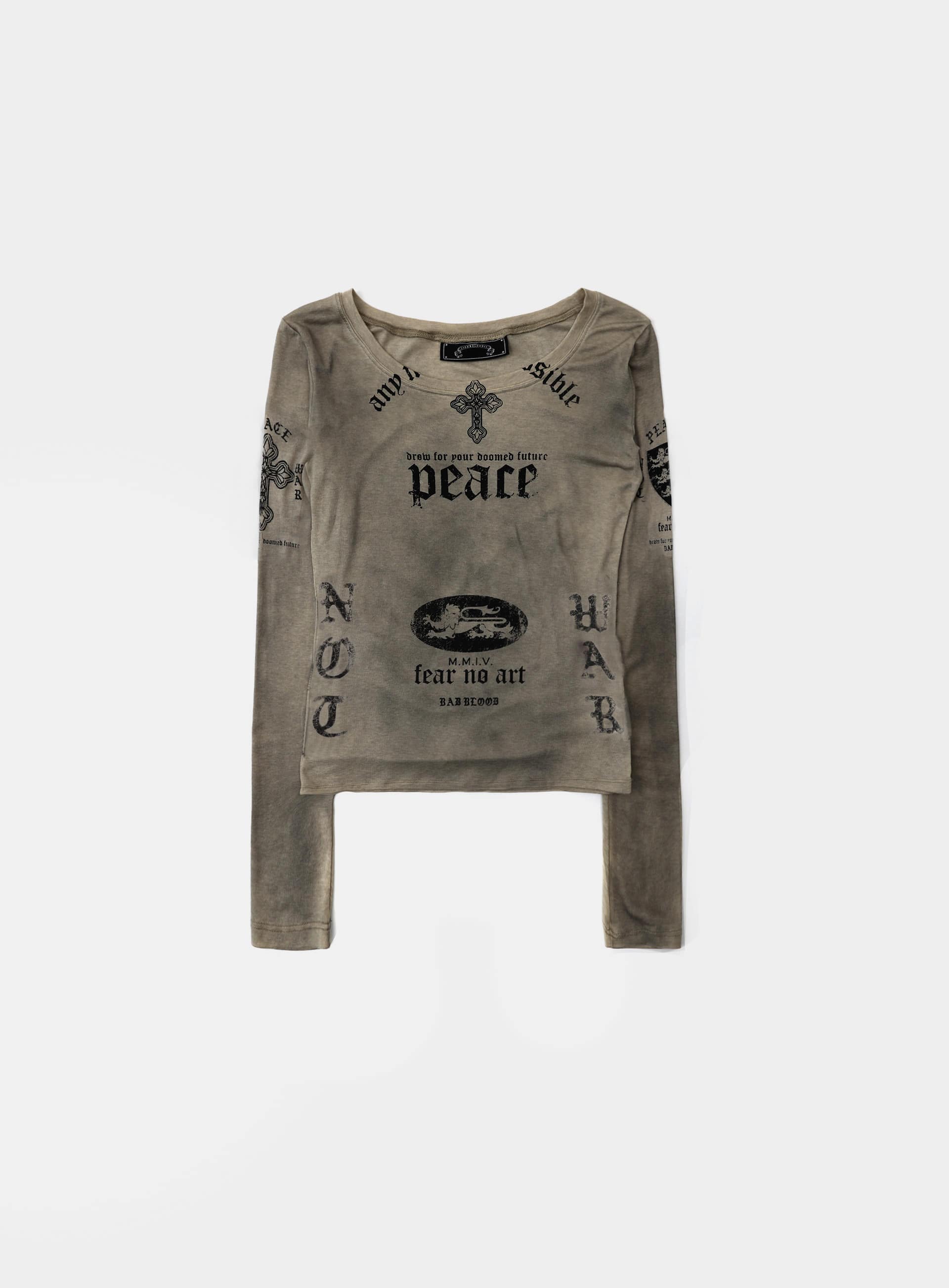 【BADBLOOD】 25FW PEACE NOT WAR LOOSE FIT : DUSTY BEIGE