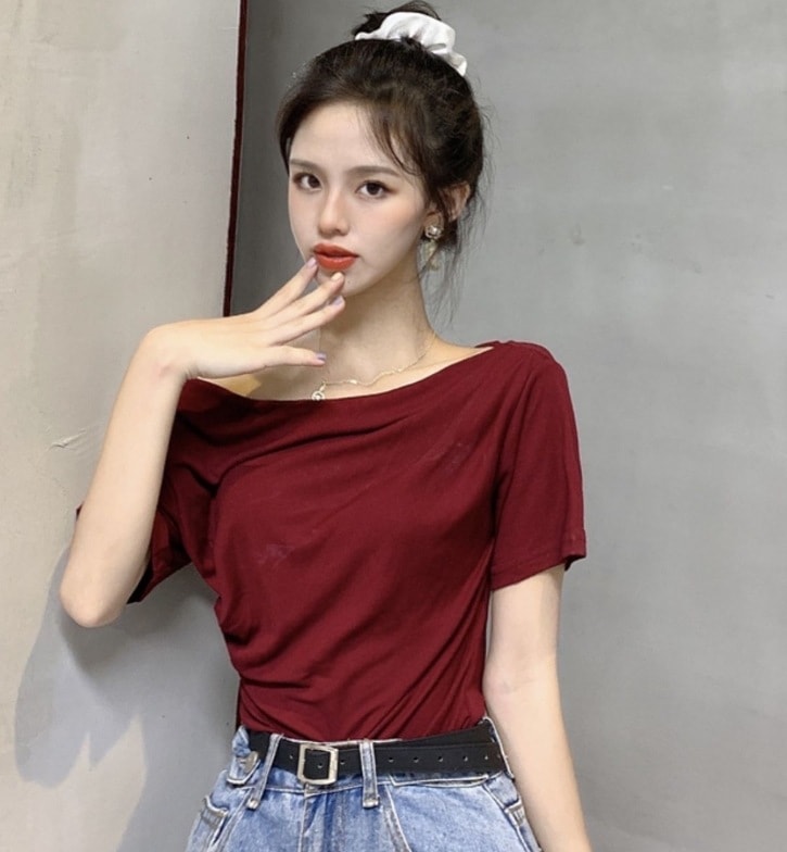 トップス デート モテアイテム カットソー Tシャツ オフショル ギャザー コットン 可愛い きれいめ 上品 おしゃれ かっこいい 可愛い ラブリー キュート ガーリー クール モード系