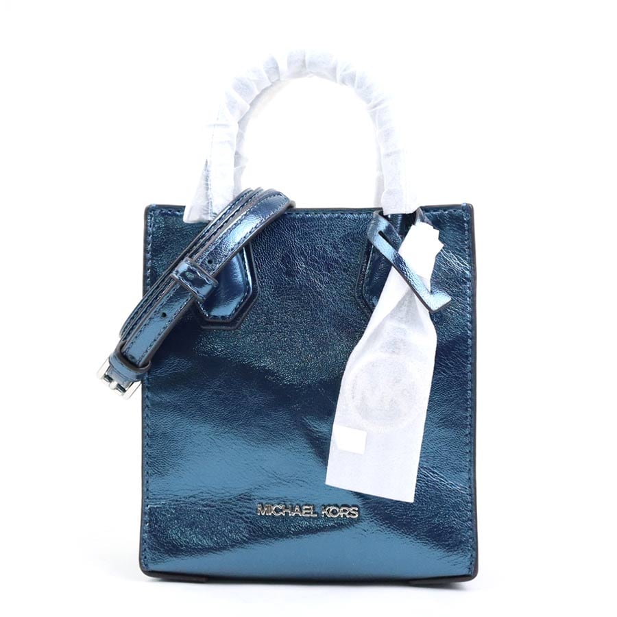 マイケルコース Michael Kors ショルダーバッグ ハンドバッグ レザー メタリックブルー レディース 55807k