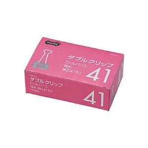 （まとめ）TANOSEE ダブルクリップ 特大 口幅41mm シルバー 1箱（10個） [x30]