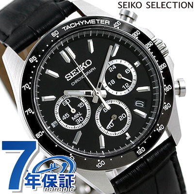 Qoo10] セイコー : セイコー クロノグラフ 42mm 革ベル : 腕時計・アクセサリー