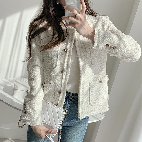 CHIC韓国マルチポケットルーズカジュアルショートジャケット