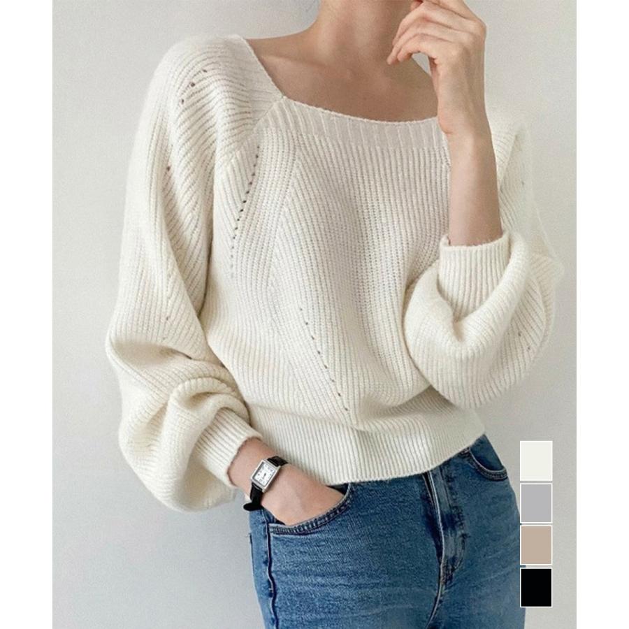 ニットトップス レディース 無地