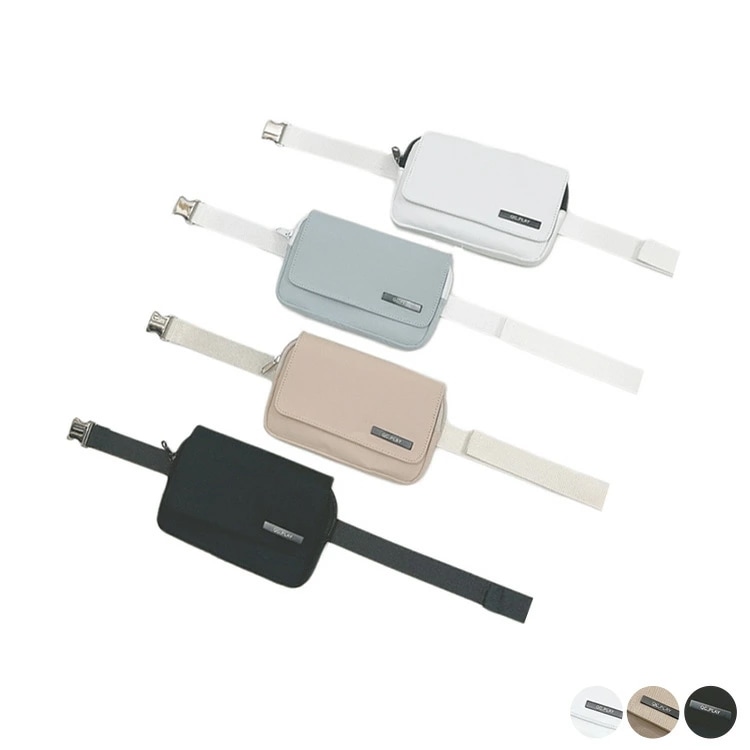 ゴルフウェア ポーチ レディース 韓国 ウエストポーチ ゴルフ ベルト付き 収納 無地 ベルト 黒 白 ベージュ コーディネート おしゃれ