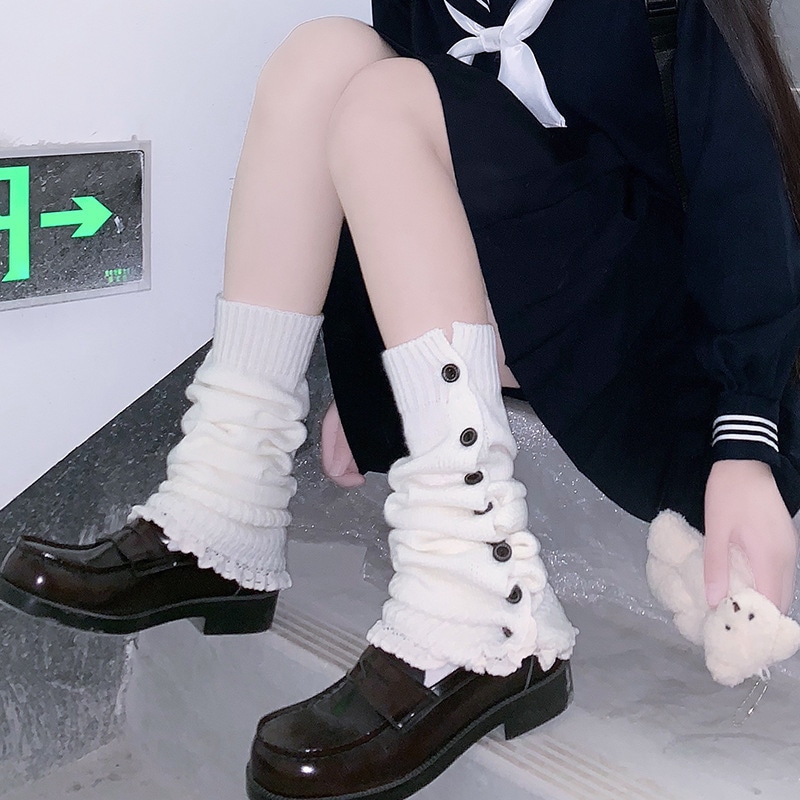 Qoo10] 2足セットレッグカバールーズソックス 白