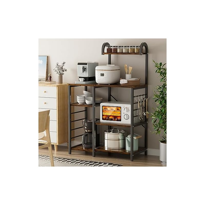 Alebert キッチンラック レンジラック キッチン 棚 高さ142cm＊奥行38cm＊幅88cm レンジ台 キッチン ラック レンジボード キッチン収納棚 食器棚 ラックを付き 大型レンジ対応 省