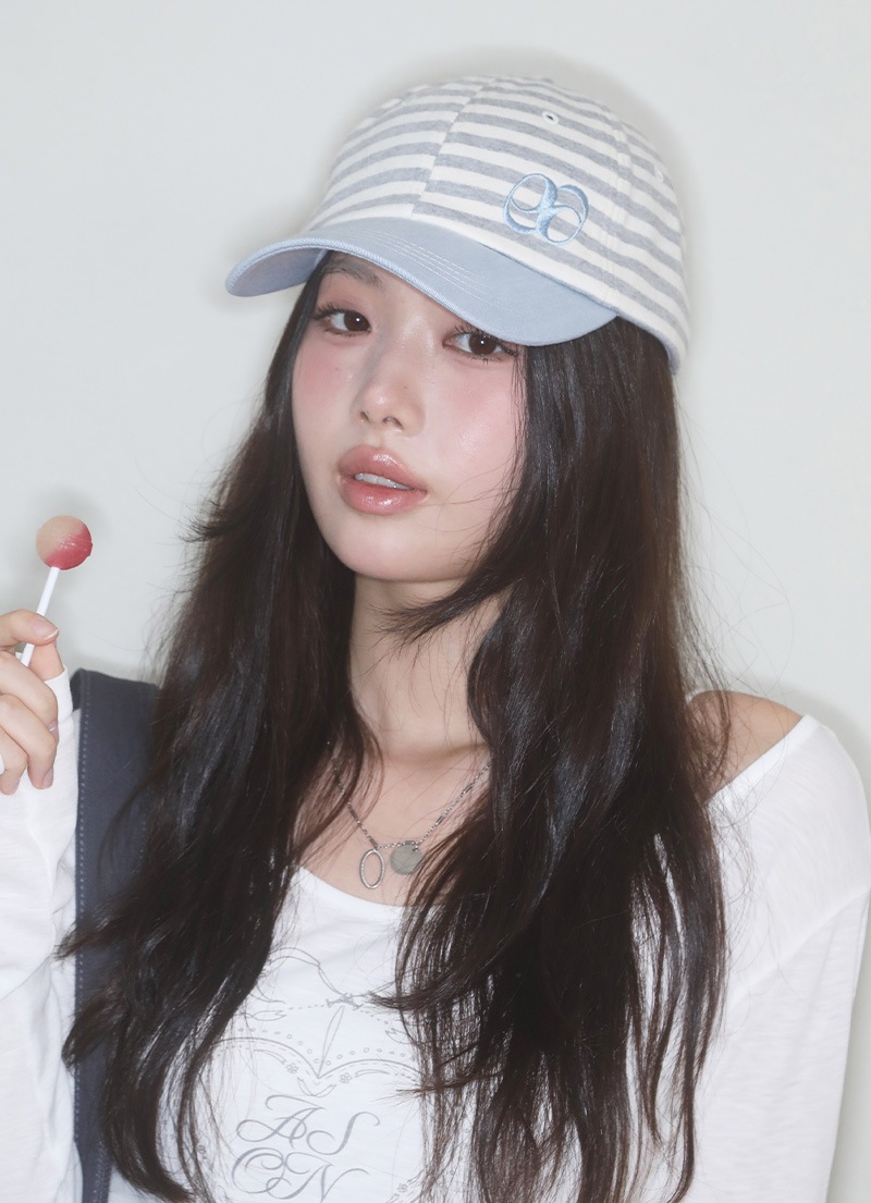 【AS"ON】 DUO STRIPE BALL CAP / LIGHT BLUE キャップ 正規品