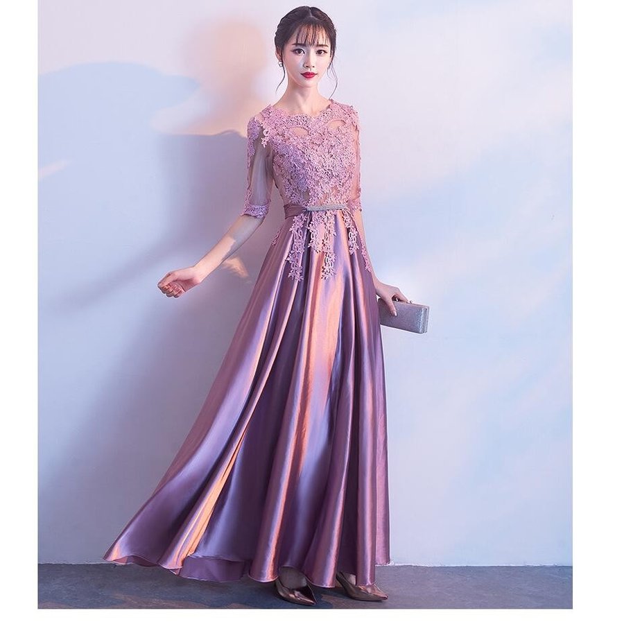 新しいコレクション ロングドレス 袖あり ウエディングドレス 結婚式ワ 40代 30代 代 10代 パーティードレス ドレス Color 写真通り Www Colegioista Com Br