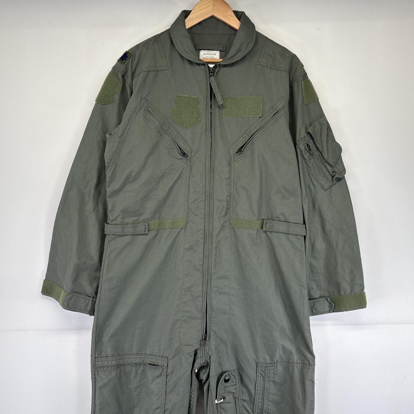 古着 90s/90年代 ミリタリー 長袖つなぎ 米軍実物 CWU 27P ジャンプスーツ オールインワン 44REGULAR オリーブグリーン メンズ