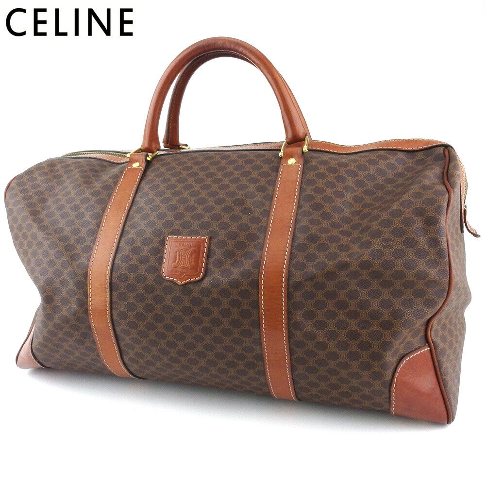 ボストンバッグ トラベルバッグ 旅行用バッグ マカダム レディース メンズ ブラウン ベージュ ゴールド 中古