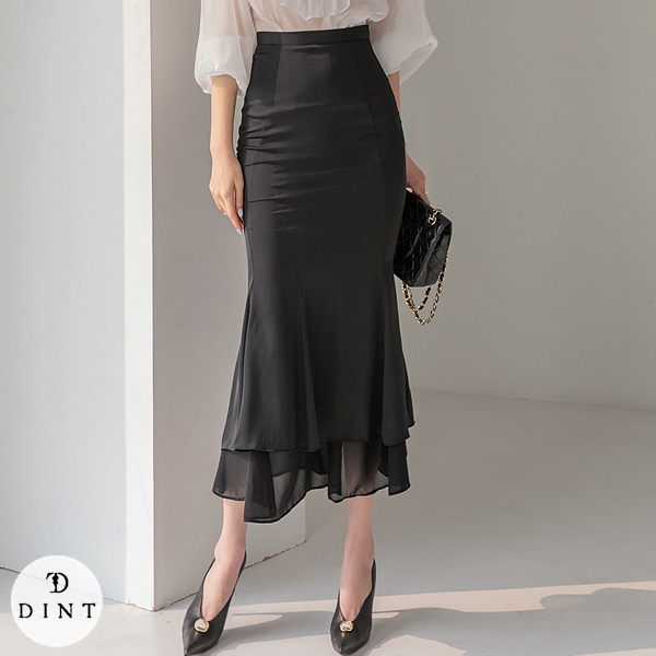 DINT_SK2268 マーメイド フリル ミディ スカート