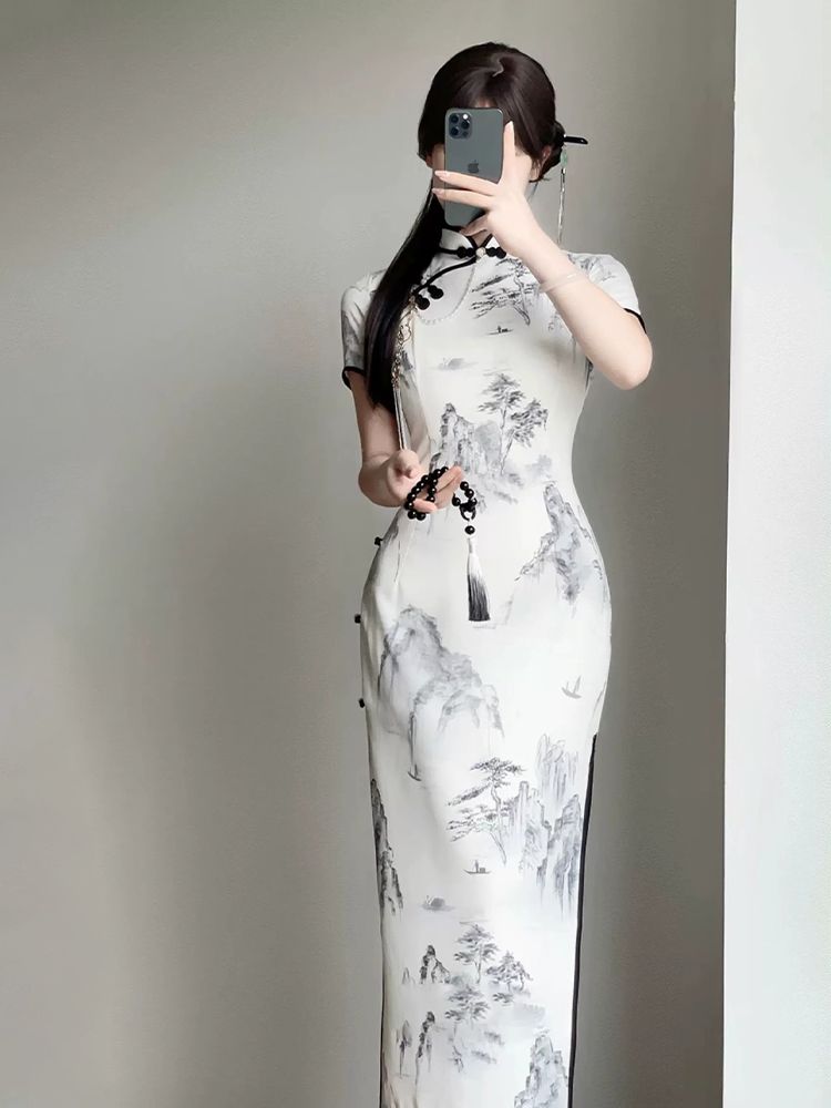 2025年夏チャイナドレスジャカード若い女の子は漢服改良レトロドレスを毎日着ることができます