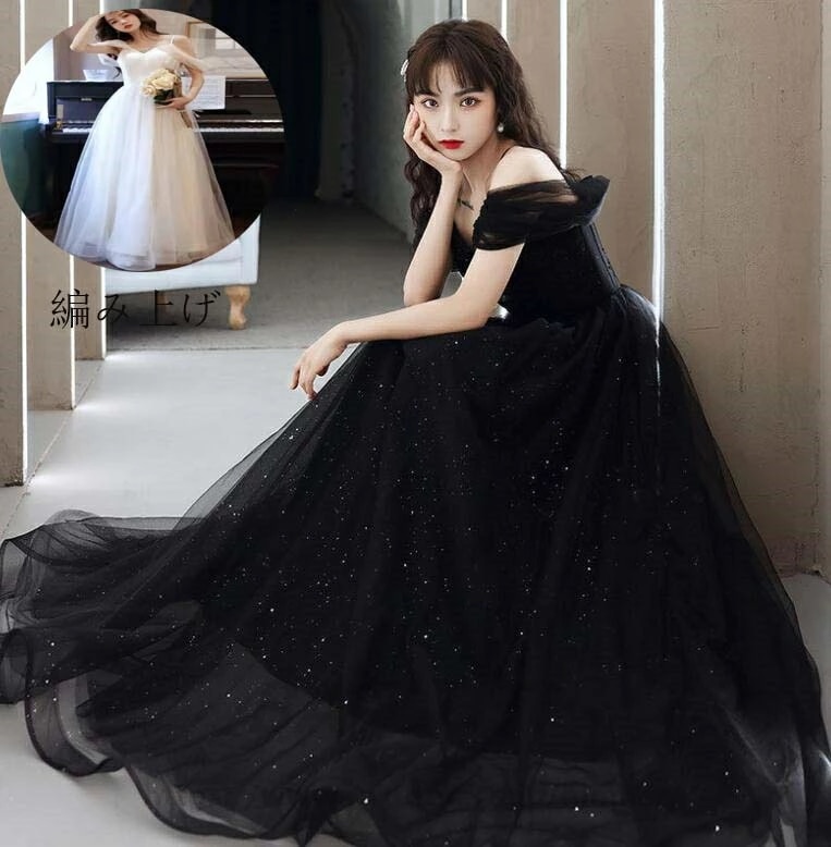 最終在庫ロングドレス プリンセスライン ロング丈ワンピース お嬢様 パーティードレス 結婚式 演奏会ドレス 着痩せ ピアノ 発表会 ステージ 衣装 Aラインドレス セクシー 大きいサイズ 大人ドレス
