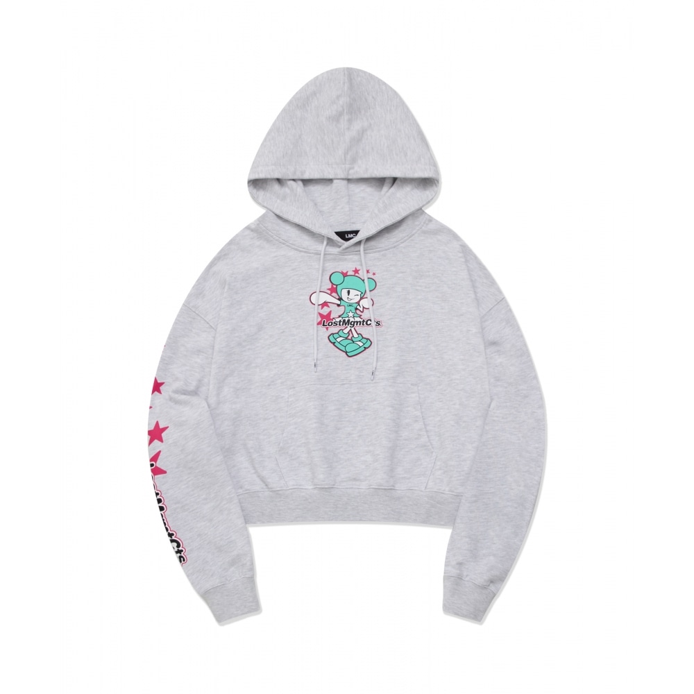 LMC WM STAR GIRL CROPPED HOODIE ライトヘザーグレー