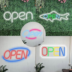 ネオンプレート サイン LED看板 標識 coffee 店舗 広告用 電飾 飾り ネオンサイン ライト コーヒー オープン デザイン(RGB)