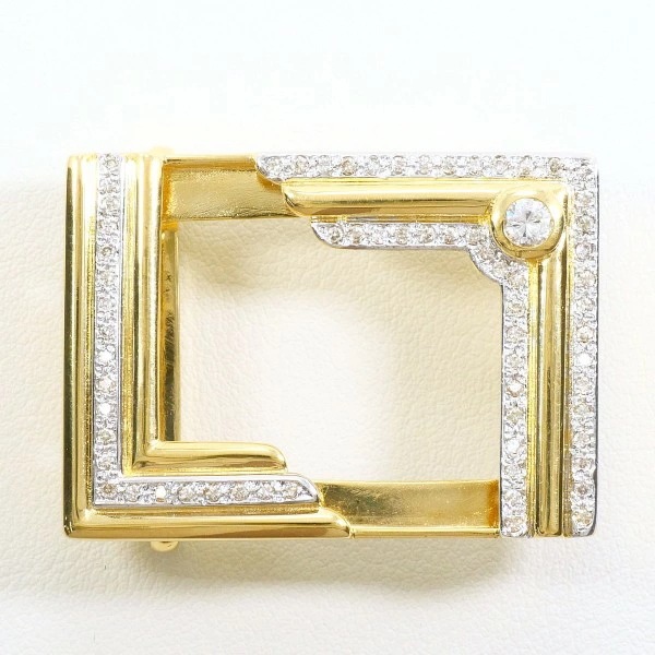 K18 18金 YGWG バックル ダイヤ 0.20 0.73 鑑別書 中古