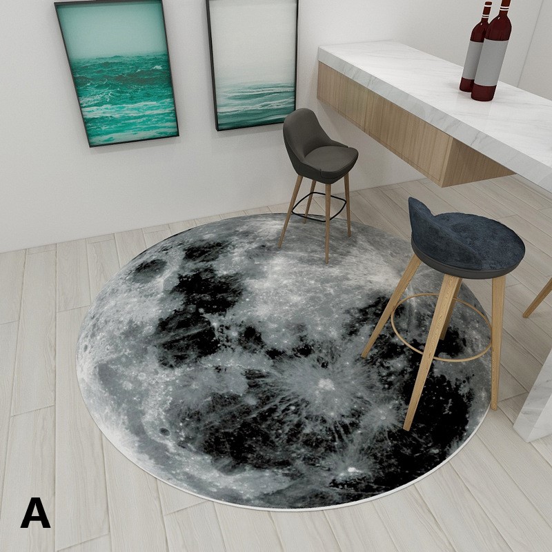ラウンド カーペット 惑星 デザイン 北欧 モダン おしゃれ かわいい インテリア 洗える ラグ 円形 絨毯 大判 ダイニング ベッドルーム