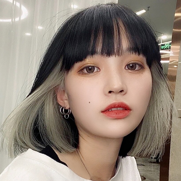 ウィッグ ボブ ショート フルウィッグ グラデーション 自然 ういっぐ つけ毛 エクステ ルーズ ふんわり カール メッシュ ブラック 茶色 グレー ぱっつん シースルー 結婚式 ライブ