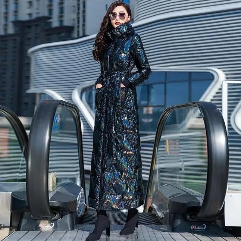 女性の光沢のあるジャケット,パッド入りジャケット,カジュアル,スリム,エレガント,厚手,暖かい服,韓国のファッション,新しい,2023