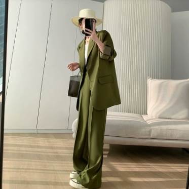 かっこいい おしゃれ 上品 シンプル きれいめ 大人可愛い ストレート 襟付き 長袖 スーツ 上着 ズボン ジャケット ボトムス