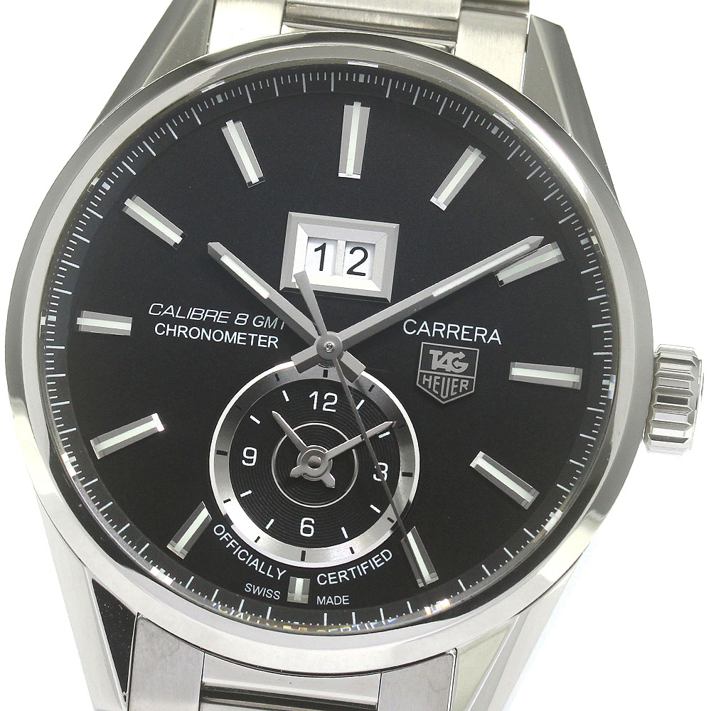 タグホイヤー TAG HEUER WAR5010.BA0723 カレラ グランドデイト GMT キャリバー8 自動巻き メンズ 良品 箱・保証書付き_846089【中古】