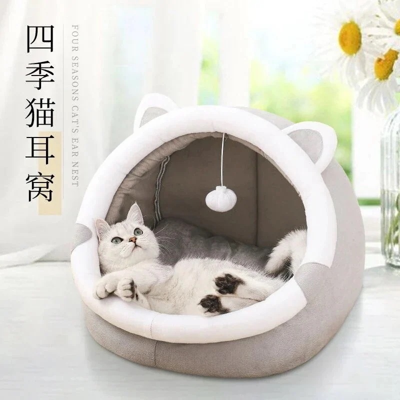 【裕福になる】猫ベッド 暖かい猫ベッド ねこねこベッド 防寒 ペット用品 密閉式 取り外して洗える猫ベッド