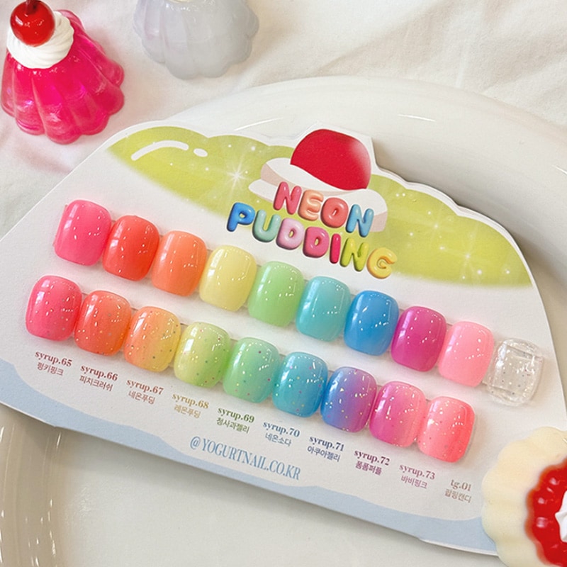 [YOGURTNAIL ] 【NEON PUDDING】パステルネオンシロップ＆トッピンググリッター [10色セット]