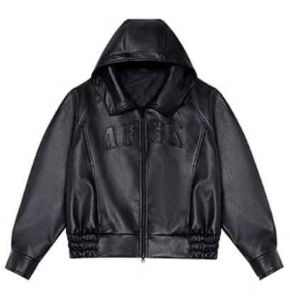 FFF正規品【AFGK】新しいモデルのパーカの皮のジャケット男性秋冬アメリカ復古の黒い革のコートコート