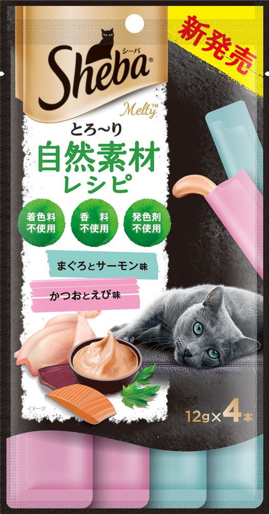 （まとめ買い）マース シーバ とろり メルティ 自然素材レシピ まぐろ味かつお味セレクション 12gx4本 猫用おやつ [x24]