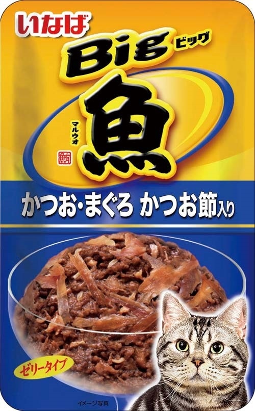 （まとめ買い）Bigマルウオ かつお/まぐろ かつお節入り 80g TCR-34 猫用 [x48]