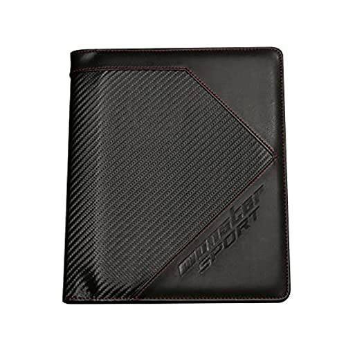 MONSTER SPORT 車検証ケース [カーボン調レザー/レッドステッチ] 大容量 車検証入れ