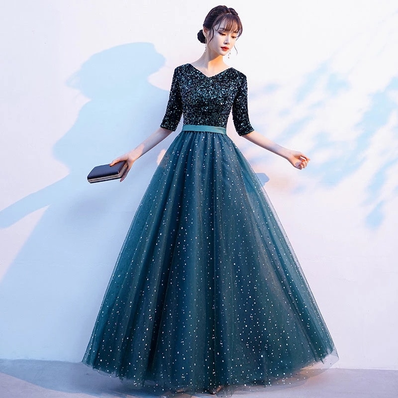 6月の新製品利用可能なポイント カラードレス グリーン ネイビー レッド Vネック ロングドレス 演奏会ドレス 発表会 コンサート コンクール 舞台ドレス コーラス 合唱衣装 大人 ステージドレス ウ 7,451円