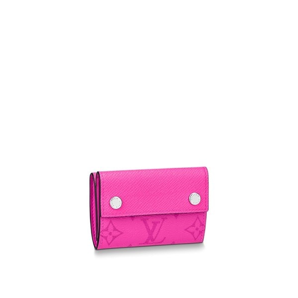 ルイヴィトン LOUIS VUITTON 財布 小財布 三つ折り ３つ折り フューシャ ピンク シルバー モノグラム キャンバス タイガ レザー