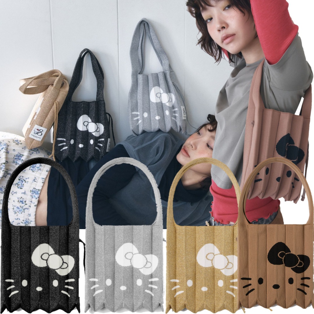 JOSEPH&STACEY×Sanrio/Lucky Pleats Knit S Hello Kitty starry