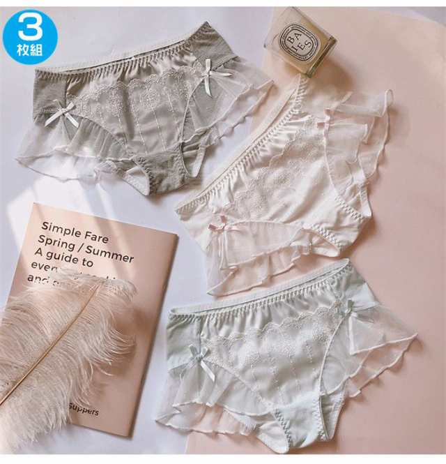 レディースショーツ お買得3枚セット 大きいサイズ　綿 高級下着 おしゃれ 上品 セクシー かわいい系 高級感 レディース下着 パンティ 5,344円