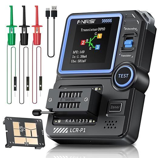 トランジスタテスター 多機能 ESRメーター LCRテスター カラフルディスプレイ 赤外線デコード 自動検出 テストボード差し替え可能