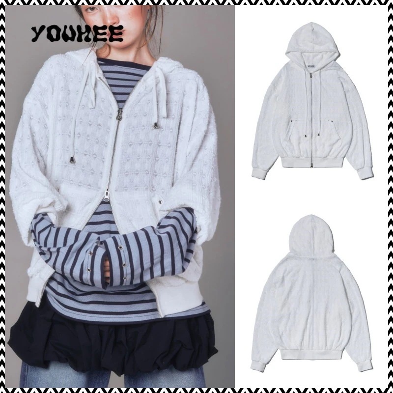 YOUHEE LACE HOOD ZIP-UP