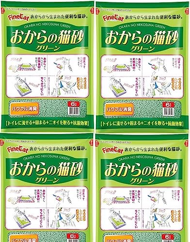 他サイト： 常陸化工 FineCat おからの猫砂 グリーン 6L 4袋入 [ケース品]の商品画像