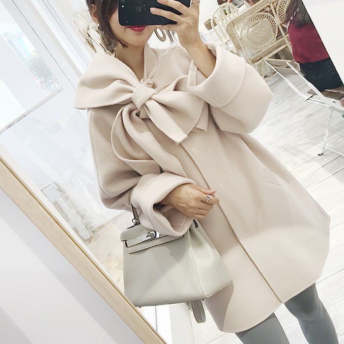 2022年 秋冬 新作 リボン ストール リバー ウールコート