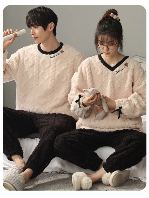 ペアパジャマ ウェア モコモコ ペアルック カップル パジャマ レディース メンズ