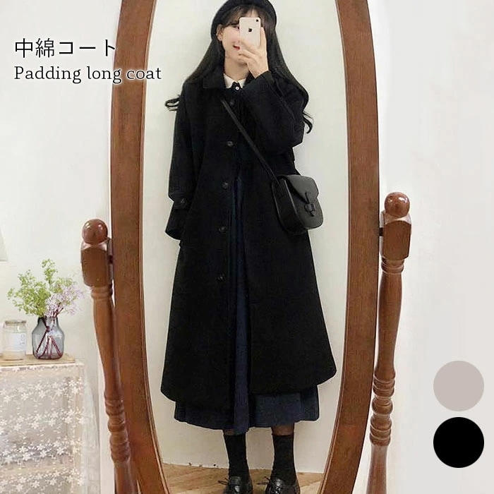 中綿キルティングコート レディース ロングコート チェスターコート 中綿キルティング ロング丈 ポケット付き 厚手 暖かい 冬アウター アウター 防寒対策 冬対策 秋 冬 冬新作