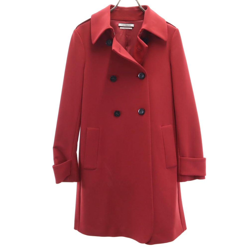FOXEY NEW YORK フォクシーニューヨーク 2015年製 日本製 ステンカラーコート 38 レッド 34605-MACFY101SI レディース 古着